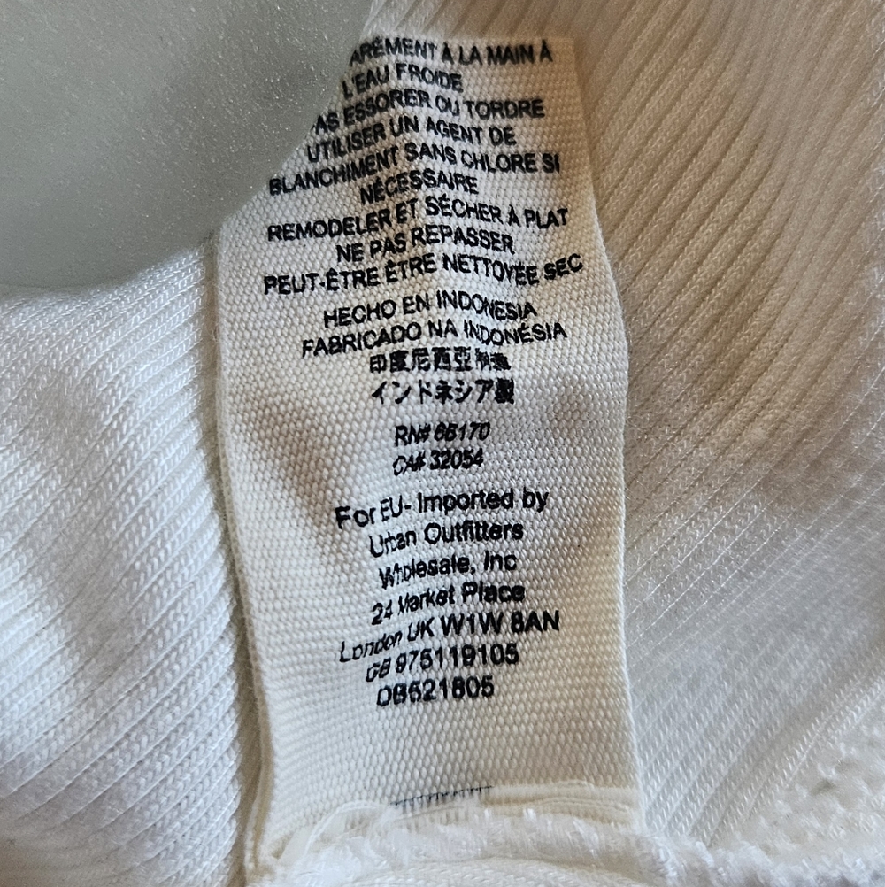 Free People Malibu Thermal Tee Long Sleeve Thumbholes Scoop Neck Ivory Small EUC - Picture 5 of 16